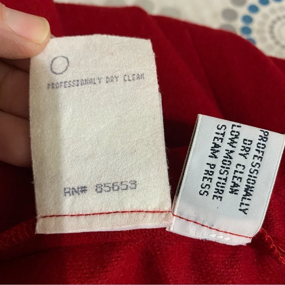 Koret Petites Vintage Red 100% Wool A-Lined Skirt w/Pockets